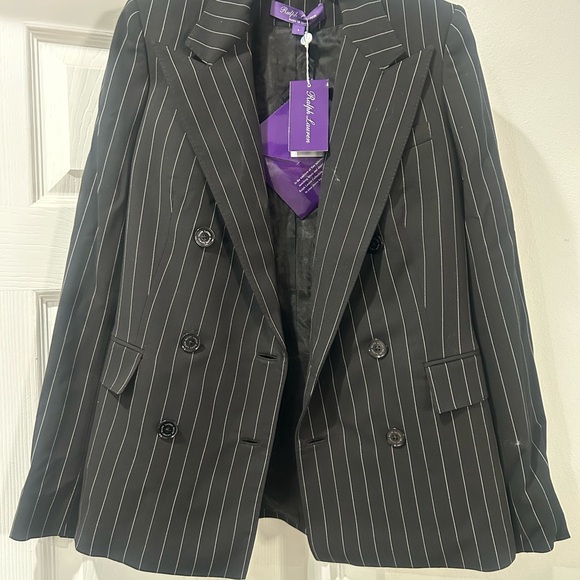 Ralph Lauren Purple Label Charcoal Pinstripe Pantsuit - Picture 2 of 8